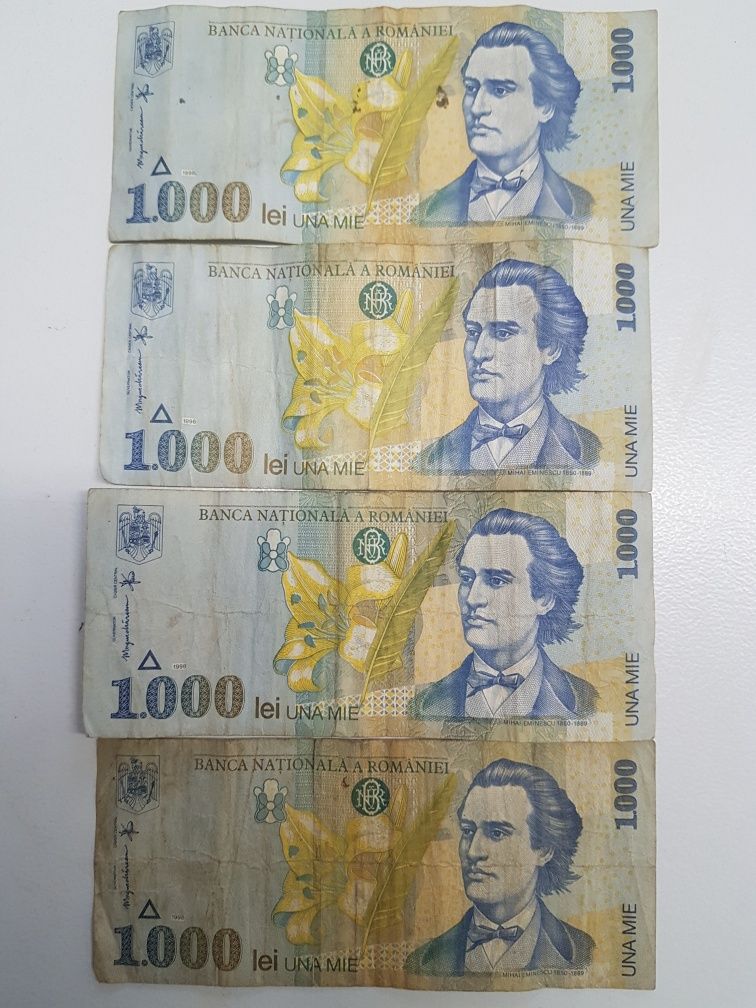 Bancnotă 1000 lei 1998. Mihai Eminescu