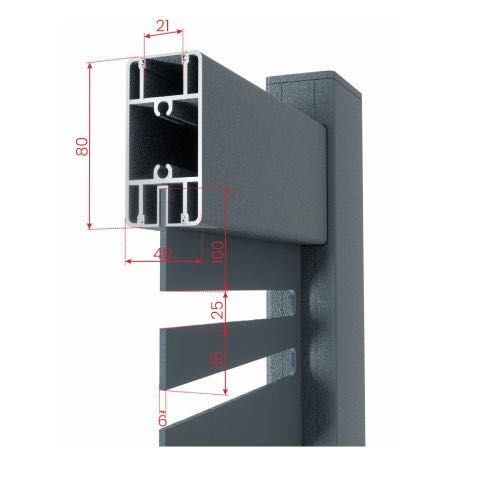 Set porți metalice din aluminiu Omar, Gri antracit RAL 7016