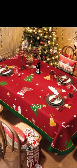 Новогодняя скатерть для стола