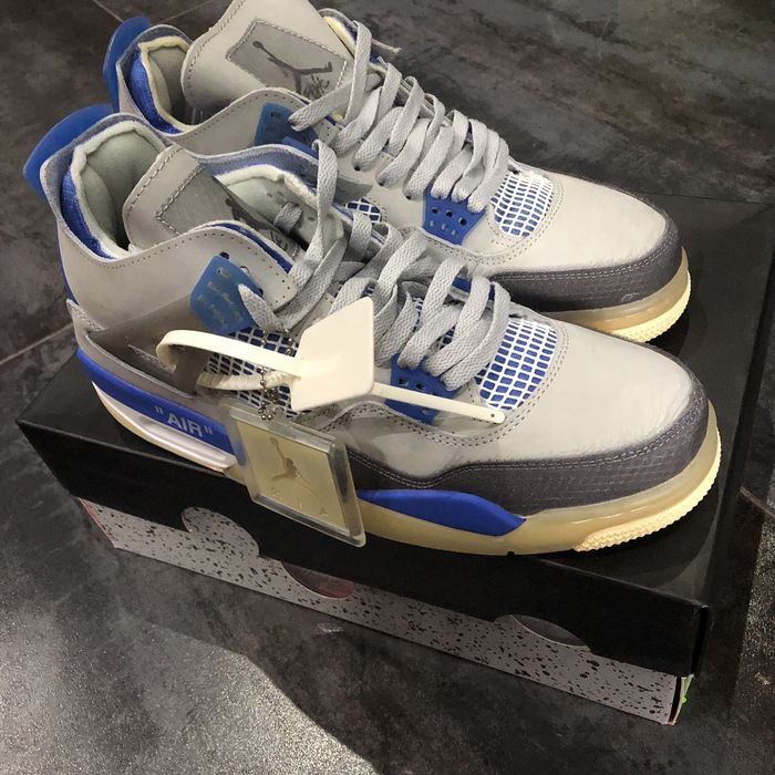 Air Jordan 4 Retro Off White Millitary Blue - 45