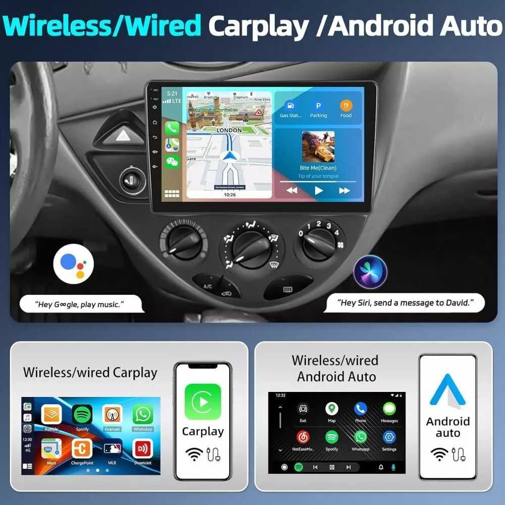 Мултимедия за Ford Focus Двоен дин Навигация плеър екран Android GPS