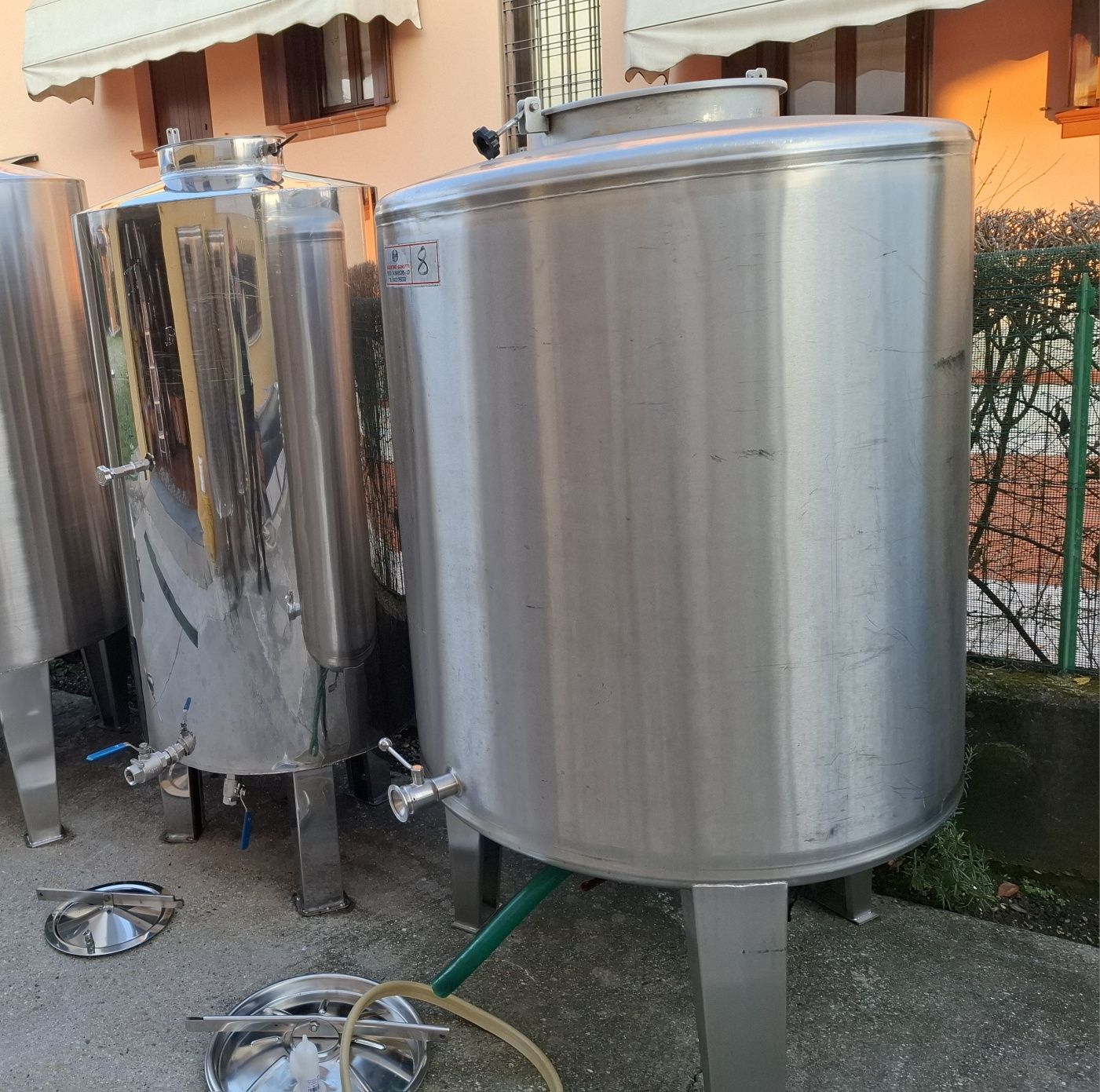 Butoi inox cu capac fix