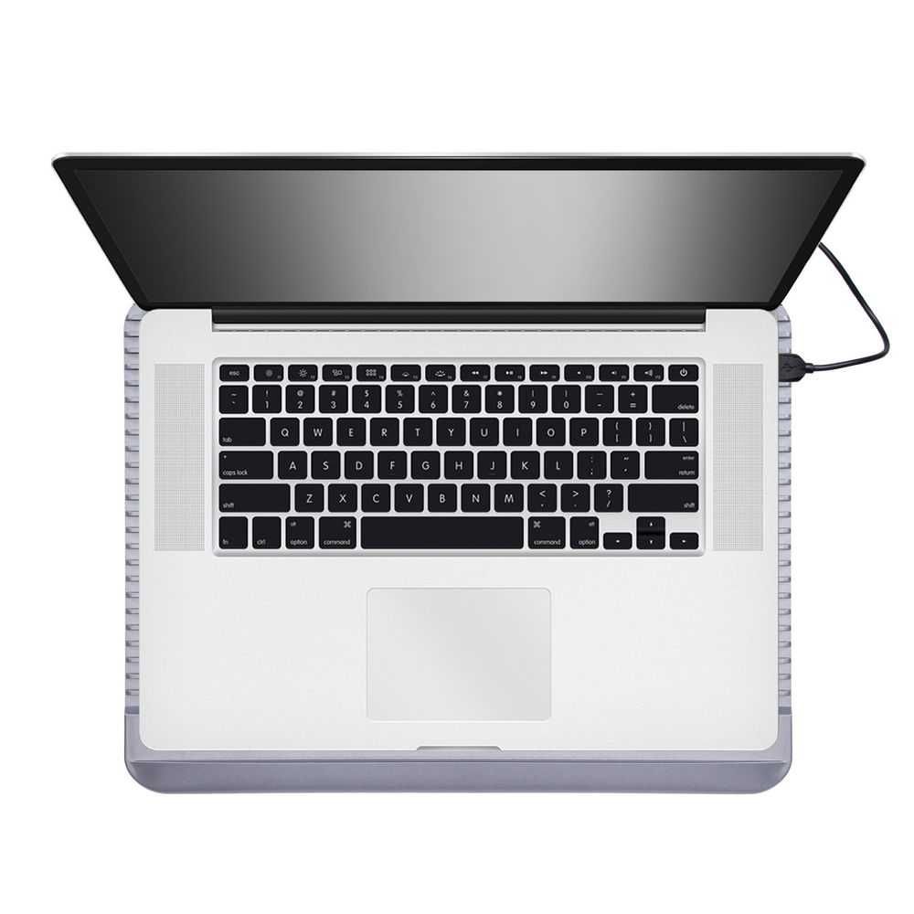 ^ Охлаждающая подставка для ноутбука RIVACASE 5555 silver 15.6"