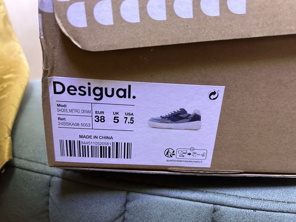 DESIGUAL  Спортни обувки с деним, Син, 38