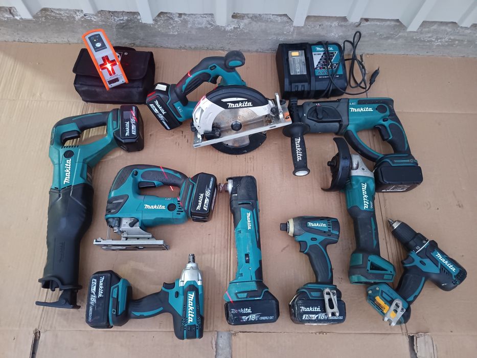 Set Makita 18v brushless polizor rotopercutor bormasina impact laser