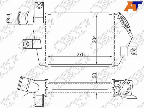 Радиатор интеркулера  Mitsubishi L200