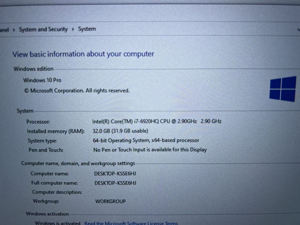 Лаптоп Dell precision 7710 Intel Core i7-6920