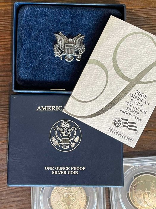 Lot monede America - 2019 Apollo II 50 / 2008 Silver Eagle