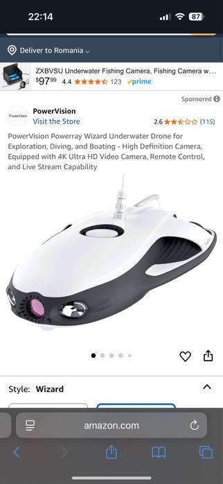 Drona subacvatica Powervision 4k & SONAR - pachet complet