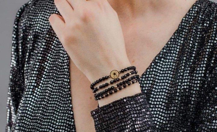 Bratari reglabile unisex aur 14k,insertii onix fatetat