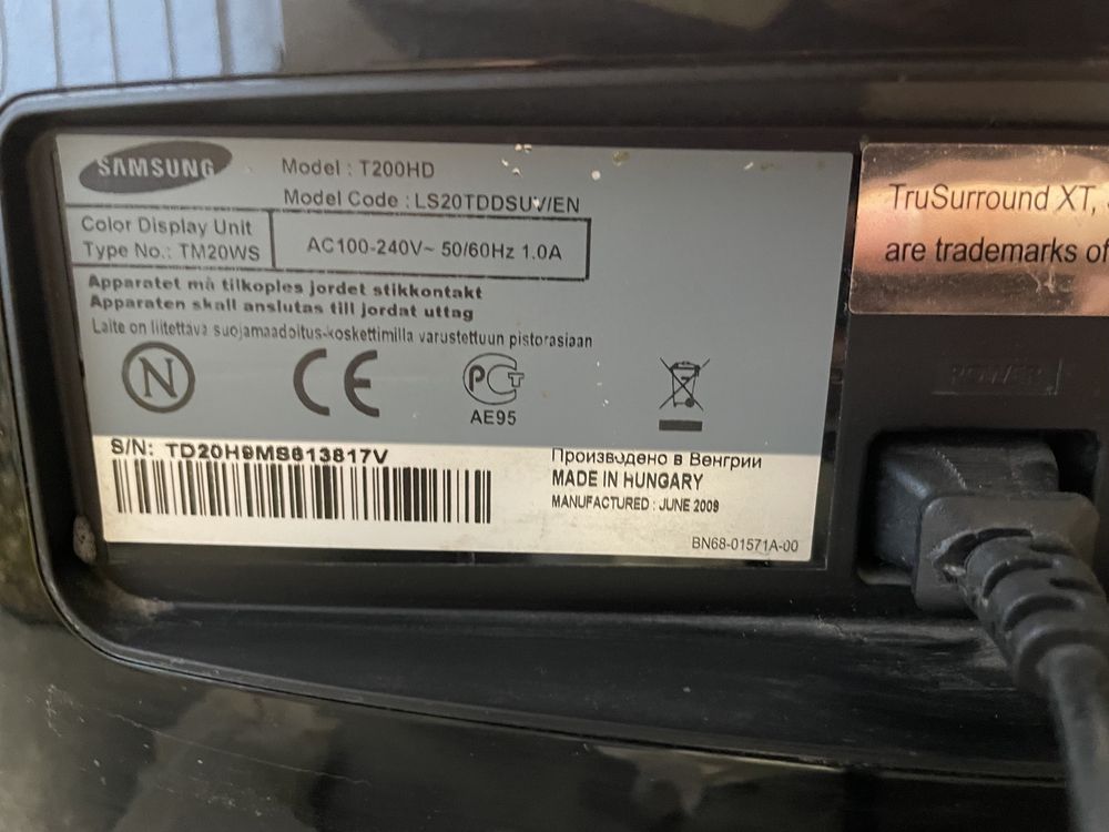 Samsung 20” T200HD - TV тунер