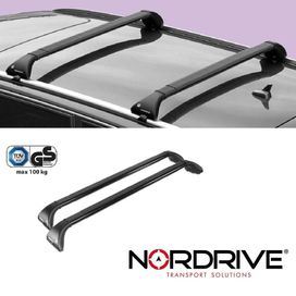 Напречни греди Nordrive SNAP черни за стандартен и вграден рейлинг