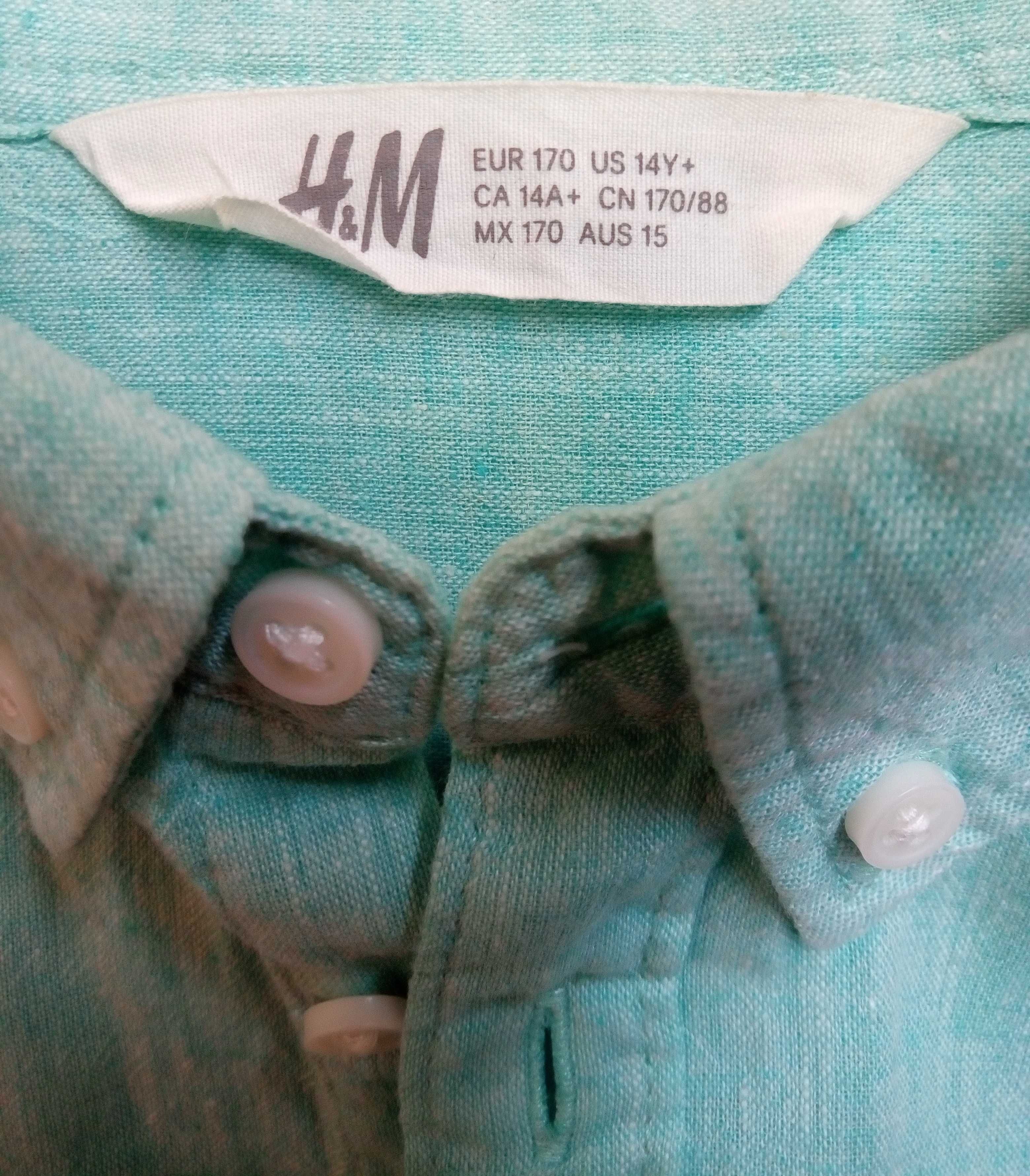 Рубашка льняная H&M, рост 164-170