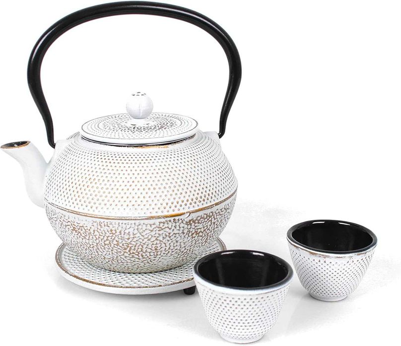 Комплект за чай Echtwerk от чугун, чайник 0.8л подвижна цедка, 1 ЧАША!