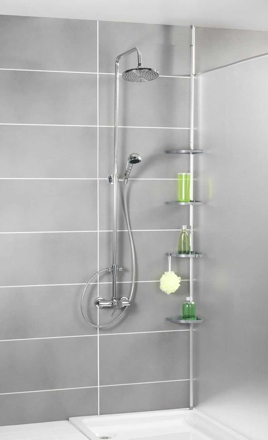 Etajera baie 4 rafturi organizare colt dus |WNK 812914 Antracit