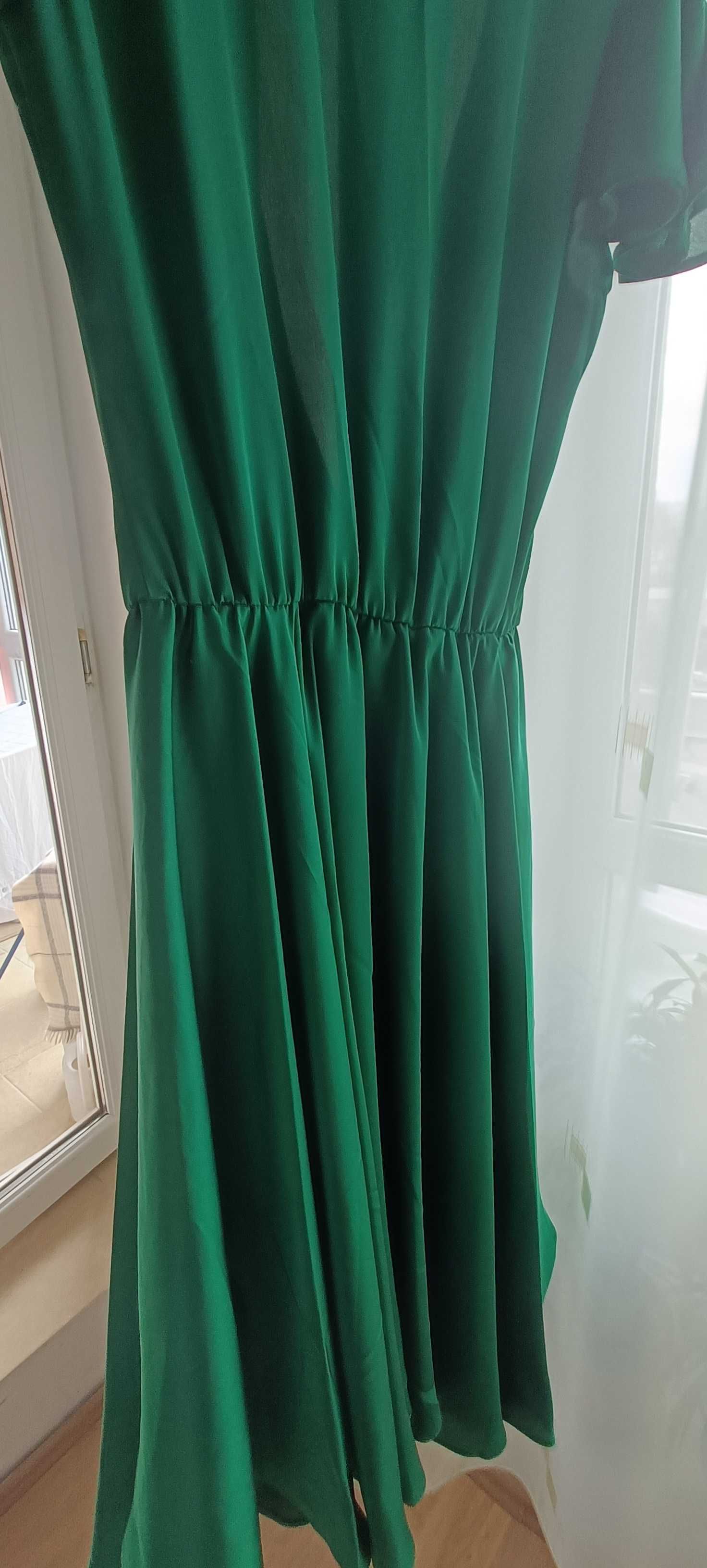 Rochie mătase  40%  S/M verde