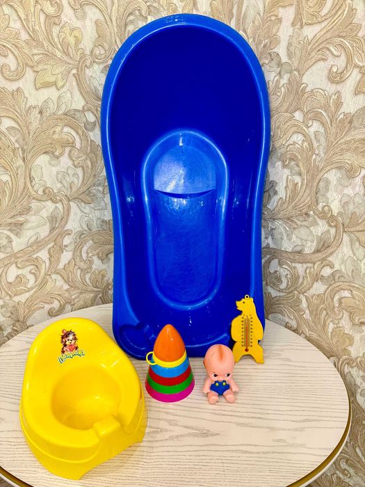За все 1000тг Детская ванночка + горшок+ термометр+ игрушки