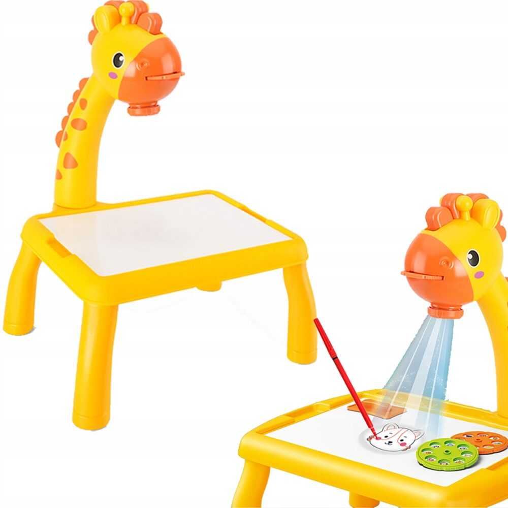 Детска маса за рисуване с проектор, жираф