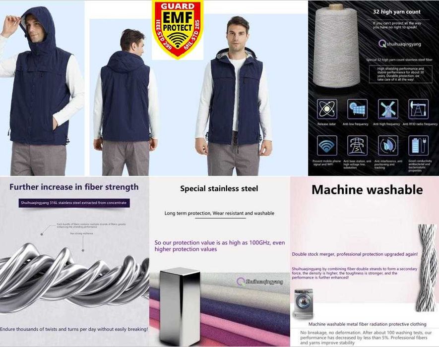 RF EMF EMR WiFi 5G Екраниран Суичър Качулка Електромагнитна Защита ЕМП