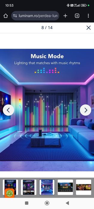 Perdea lumini Govee RGBIC 520 led 1,5x2 m wifi ip65