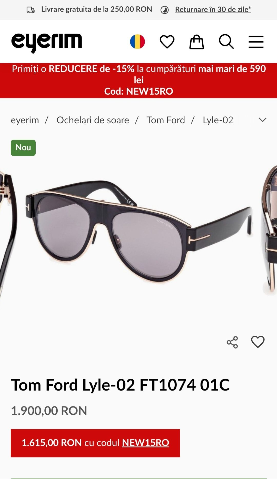 Ochelari de soare Tom Ford barbat