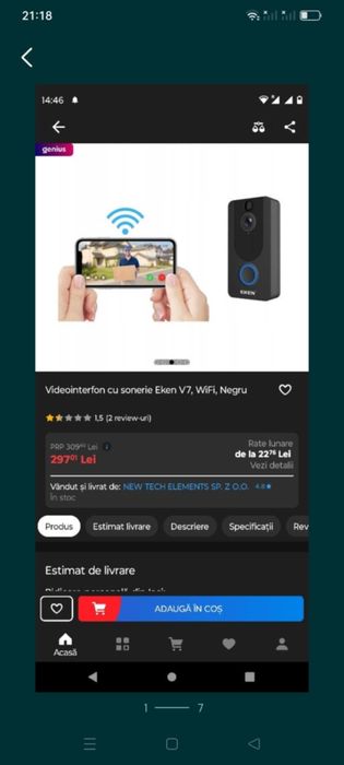 Video interfon  eken V7 
INREGISTRARE HD 1080P DE INALTA REZOLUT
