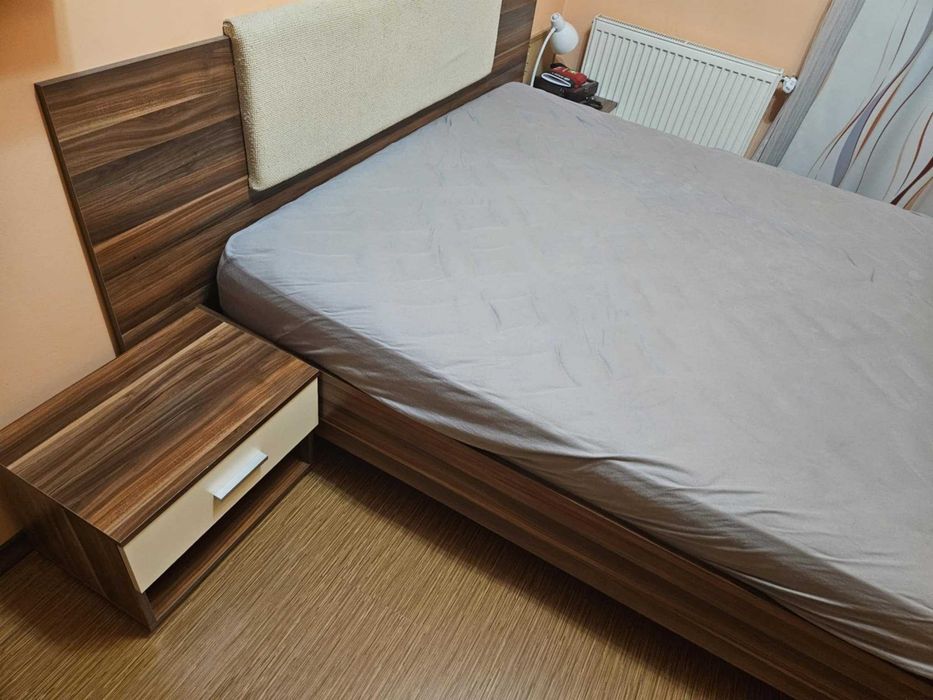 Комплект: Легло 160х200 (без матрак), 2 нощни шкафчета и скрин