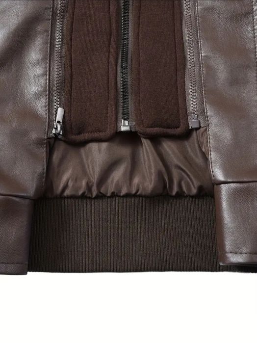 Дамско кожено яке с качулка