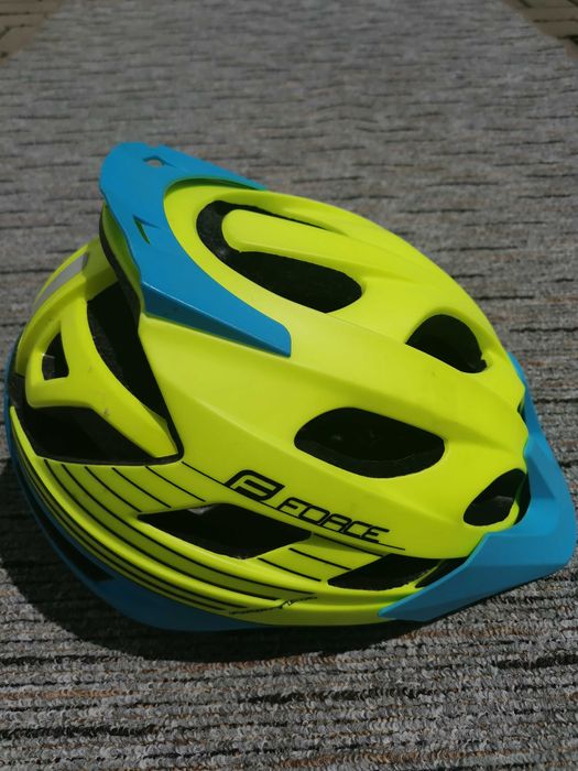 Casca Bicicleta FORCE Raptor MTB Fluo/Albastru S-M 54-58 cm