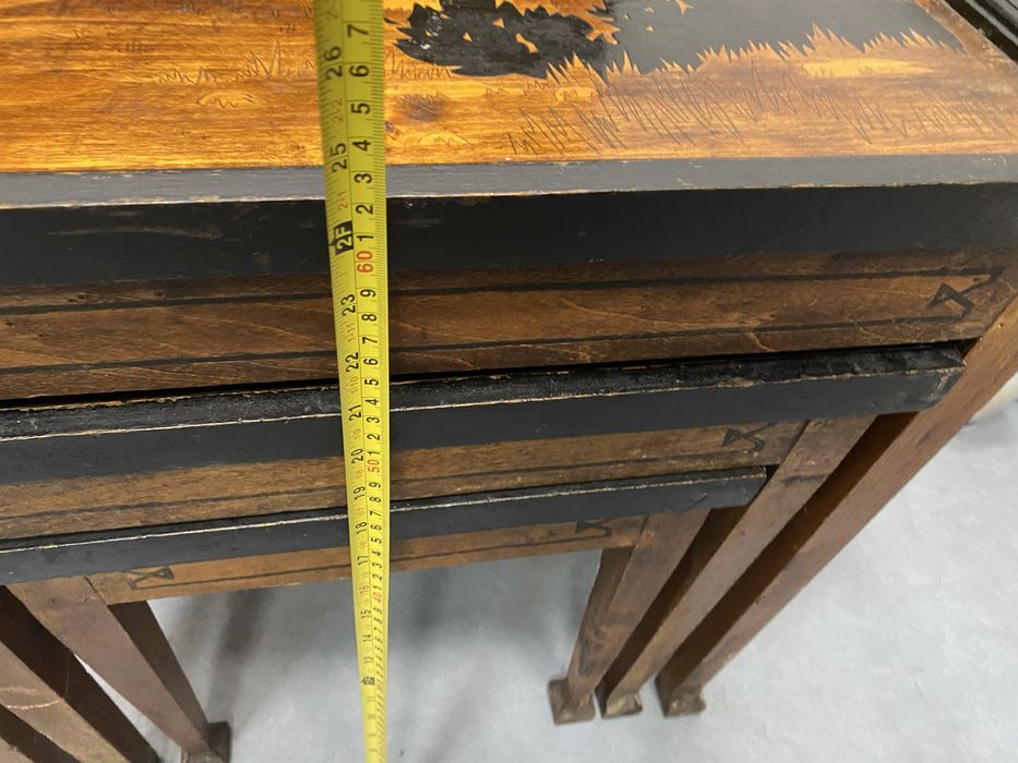 Винтидж масички маркетри 3 бр пейзажи 1940 те Западна Европа