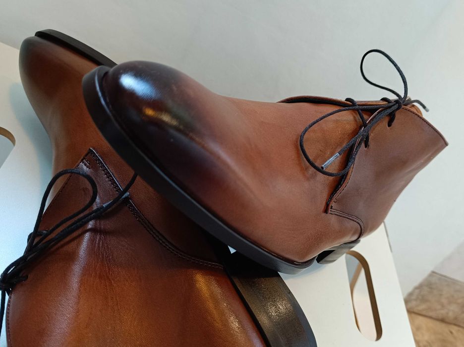 Ghete lace up 45 45.5 de lux lucrate manual Ortiz & Reed NOI piele nat