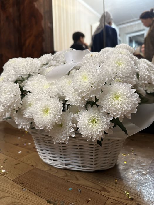 Свежие цветы белая хризантема