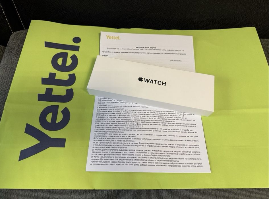 ЗАПЕЧАТАН 44mm Apple Watch SE Gen 2 Гаранция Yettel 2027 г. Silver