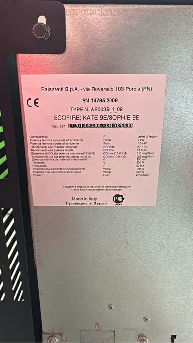 Soba semineu pe peleti 9kw