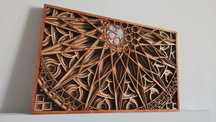 Mandala din lemn natural handmade culoarea Mahon