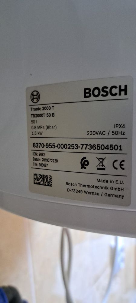 Boiler electric vertical BOSCH TRONIC 50L