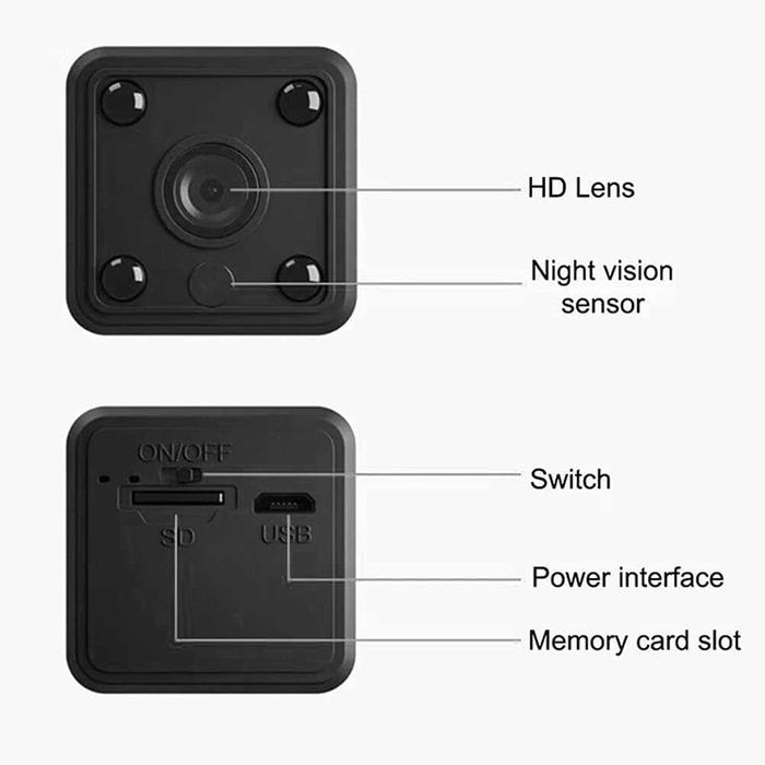 X6 Mini 1080P HD безжична IP WiFi камера, шпионска скрита камера