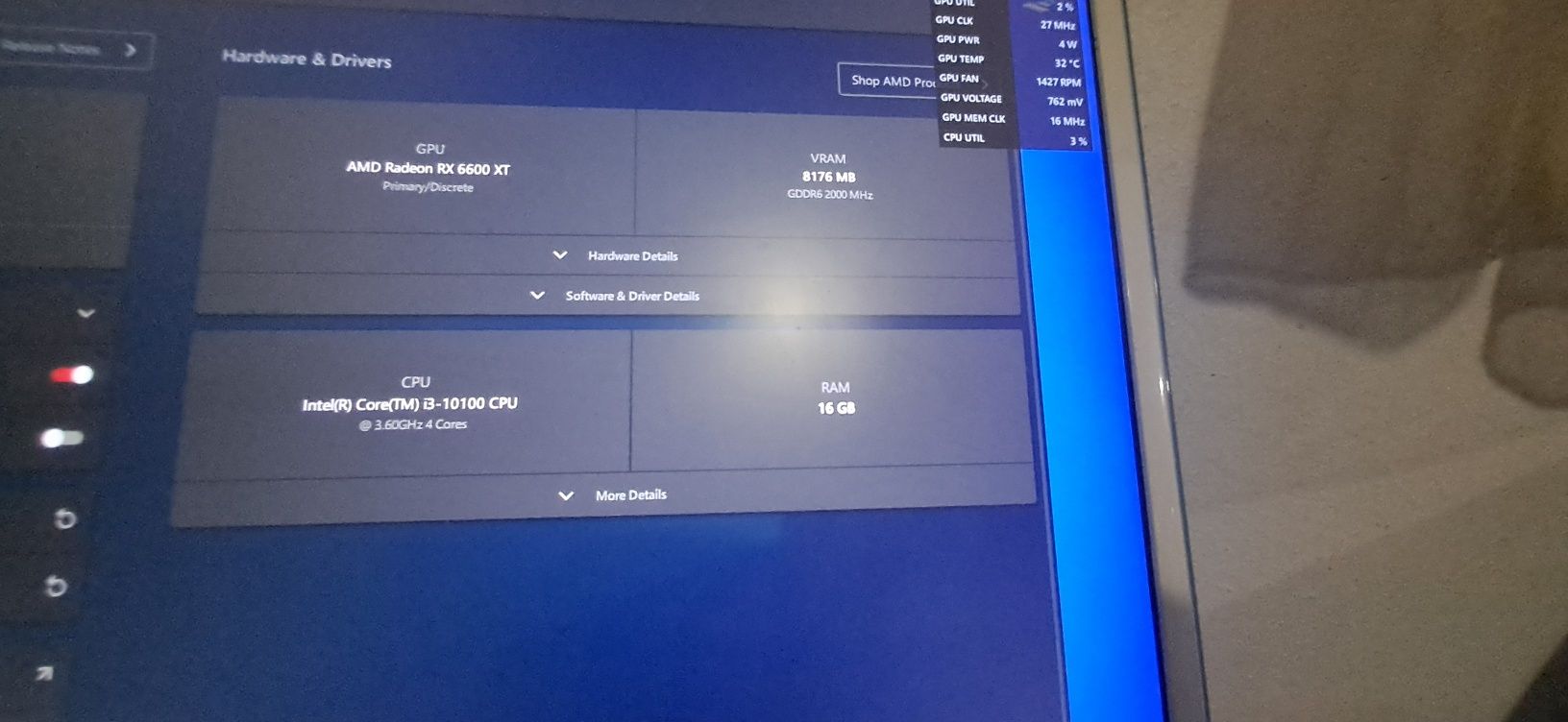 Компютър i3-10100f и amd 6600xt