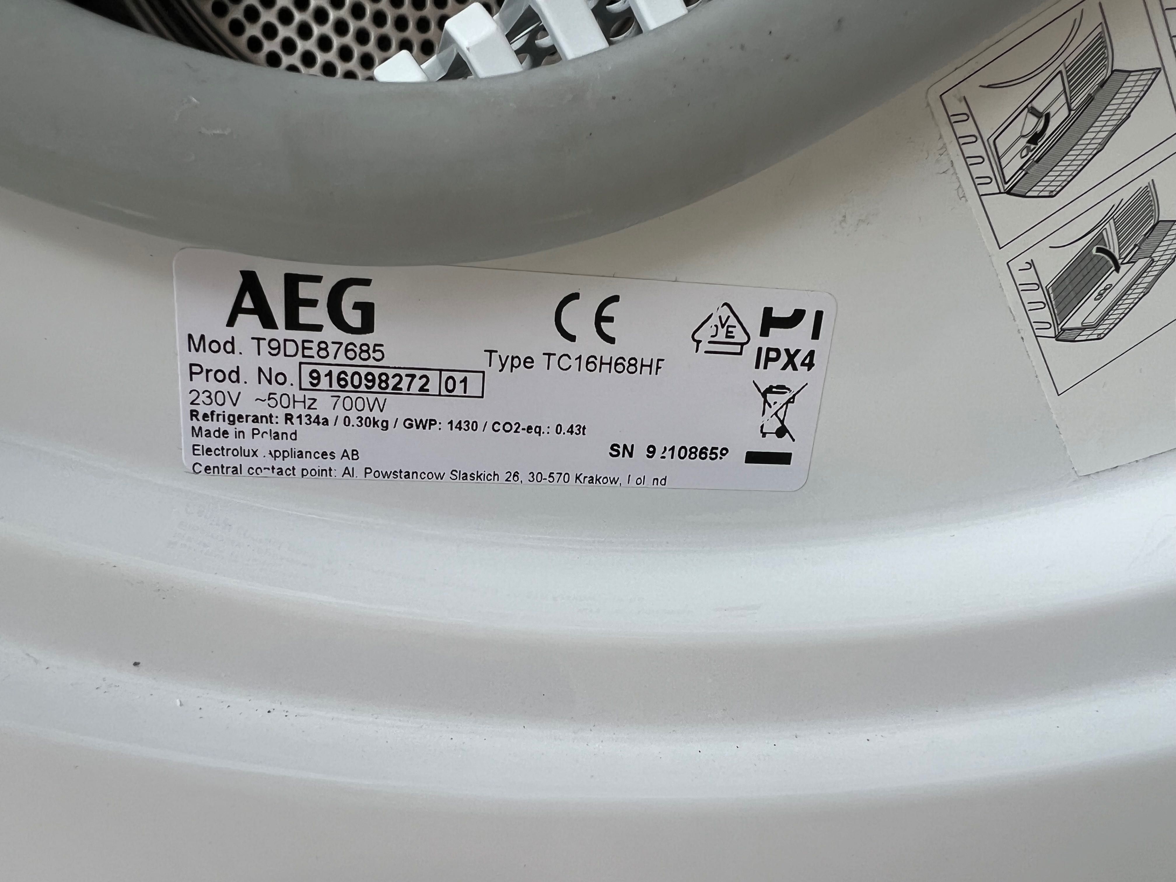 Сушилня AEG Lavaterm -8 кг,серия 9000,термопомпа
