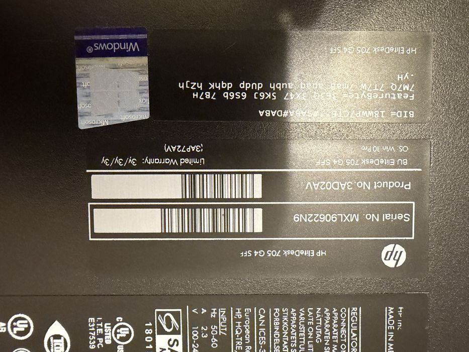 Calculator Hp 705 g4 Ryzen 3 2200g  Licenta Windows