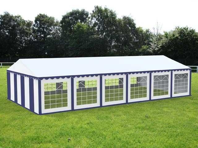 Cort Evenimente Economy, Pvc Albastru-Alb, 6x12 m - Corturi24