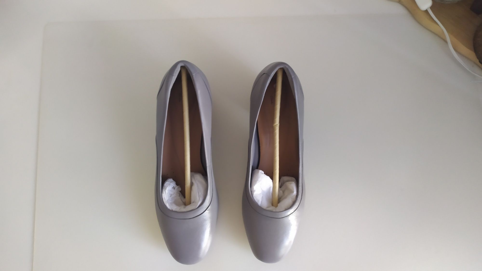 Нови дамски обувки с ток Кларкс / Clarks 39 номер - естествена кожа