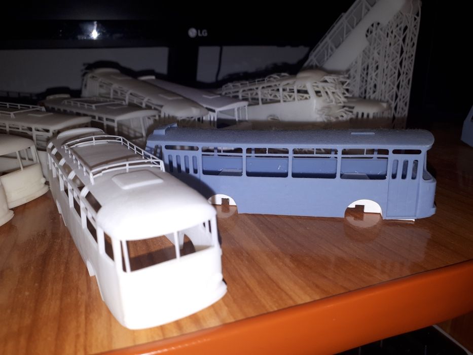 Machete Autobuze TV20 U+R și TV2 U+R printate 3d în rășină scara 1/72