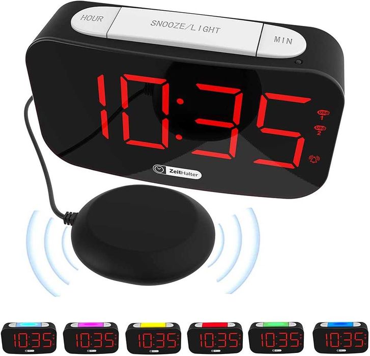 Вибриращ будилник със 7 цвята за автоматично затъмняване