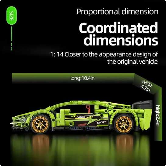 Joc construit SuperCar Pull Back 425 piese compatibil Lego
