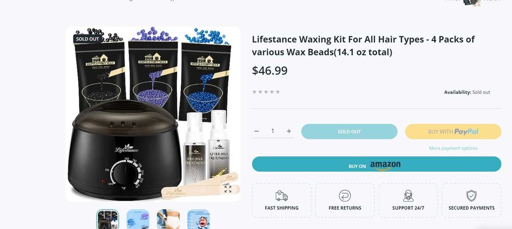 Epilator Lifestance Waxing Kit pentru toate tipurile de păr