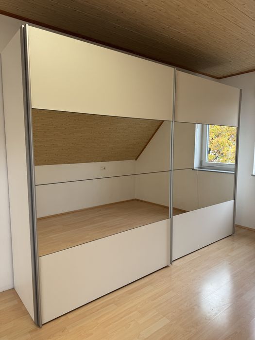 Dressing/Dulap 300/216/67 cm 2 usi culisante alb/oglinda