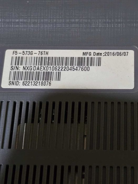 Laptop Acer Aspire F5-573G 15,6"  16GB/256GB SSD/1TB HDD