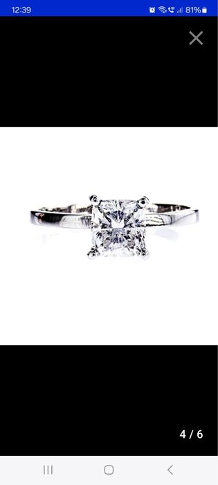 Inel din aur alb, cu diamant natural de 1,12 carate