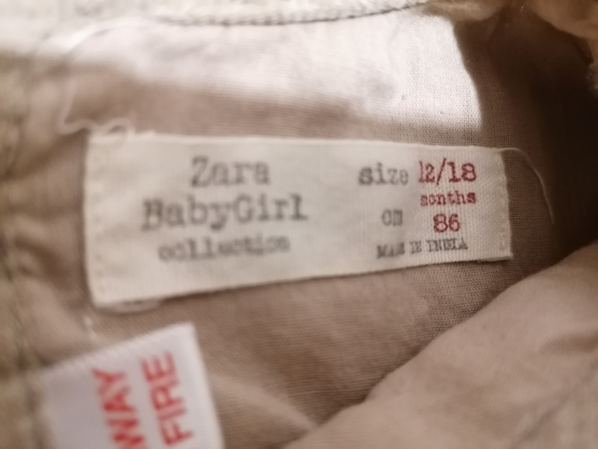 Rochiță Zara brodată fetiță 86 cm mânecă lungă